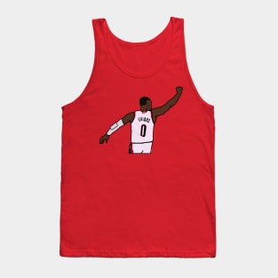 Damian Lillard Waves Goodbye to the Thunder - NBA Portland Trailblazers Tank Top